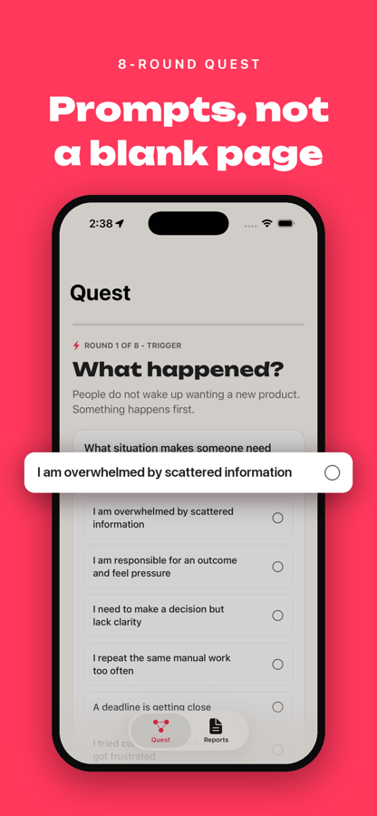 Answering guided product questions in Appray